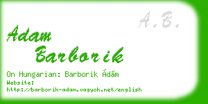 adam barborik business card